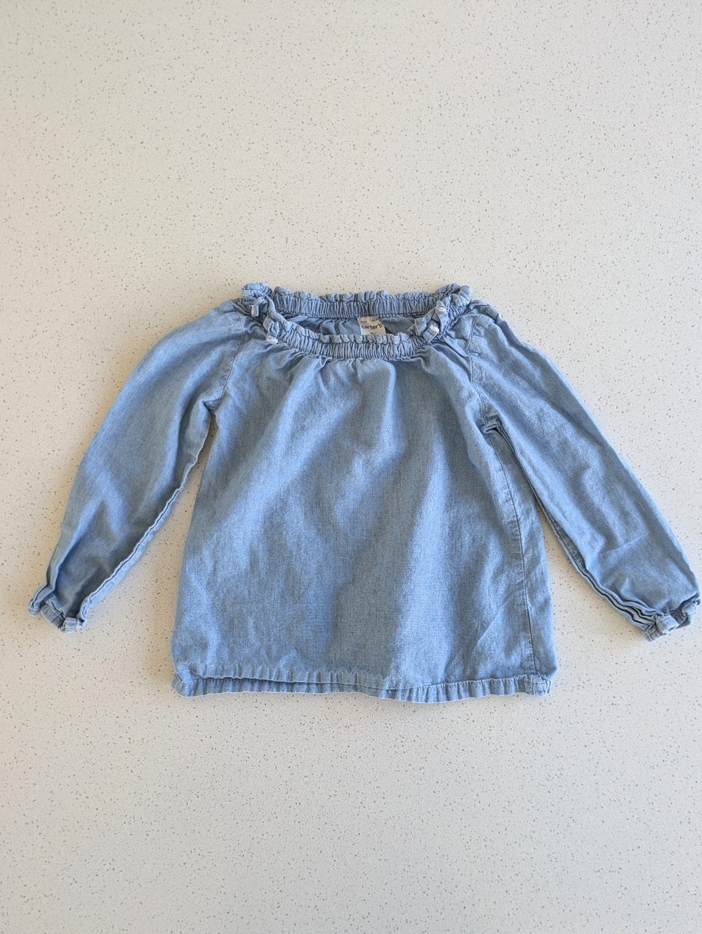 Carter's Light Blue Off-Shoulder Chambray Blouse